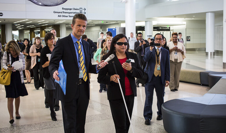 The determined ones (people with special needs) will start to enjoy their trips with Egyptair  Photo